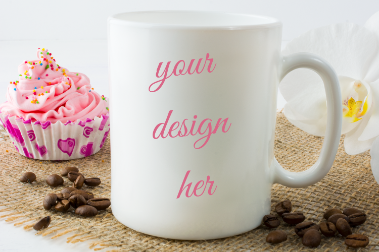 Coffee Mug Mockup with Muffin