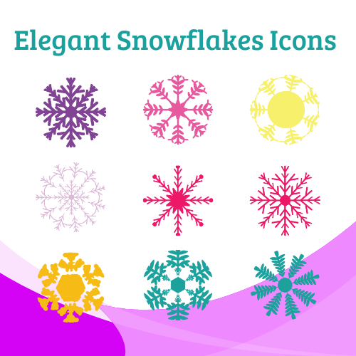 Elegant Snowflakes Icons Collection