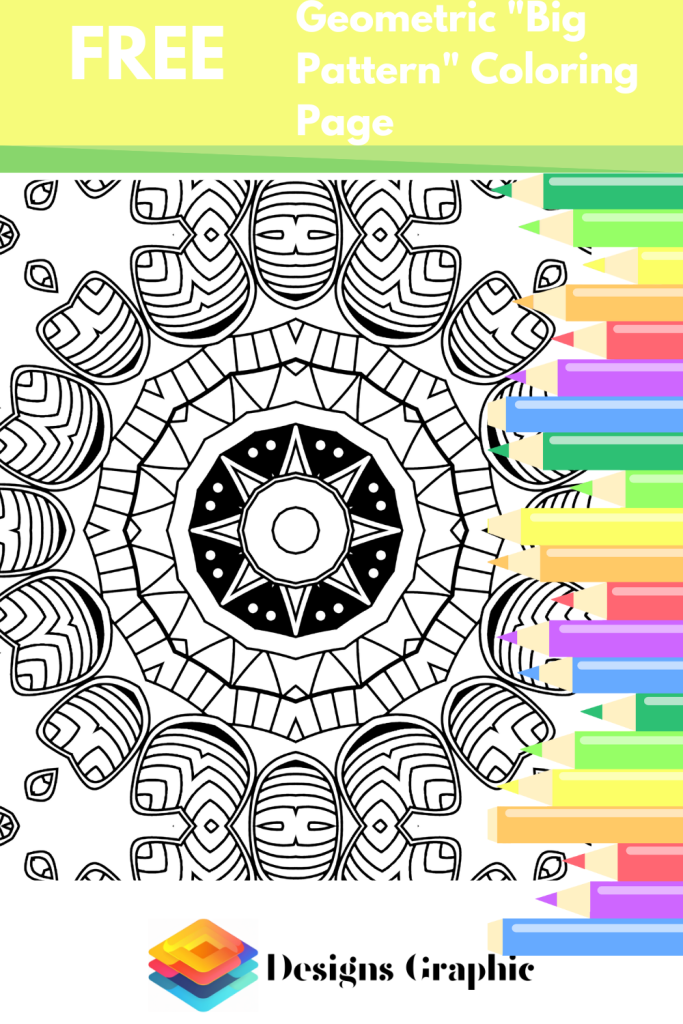 Geometric Big Pattern Coloring Page