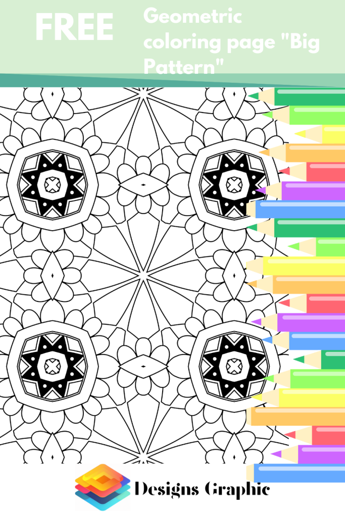 Geometric coloring page Big Pattern