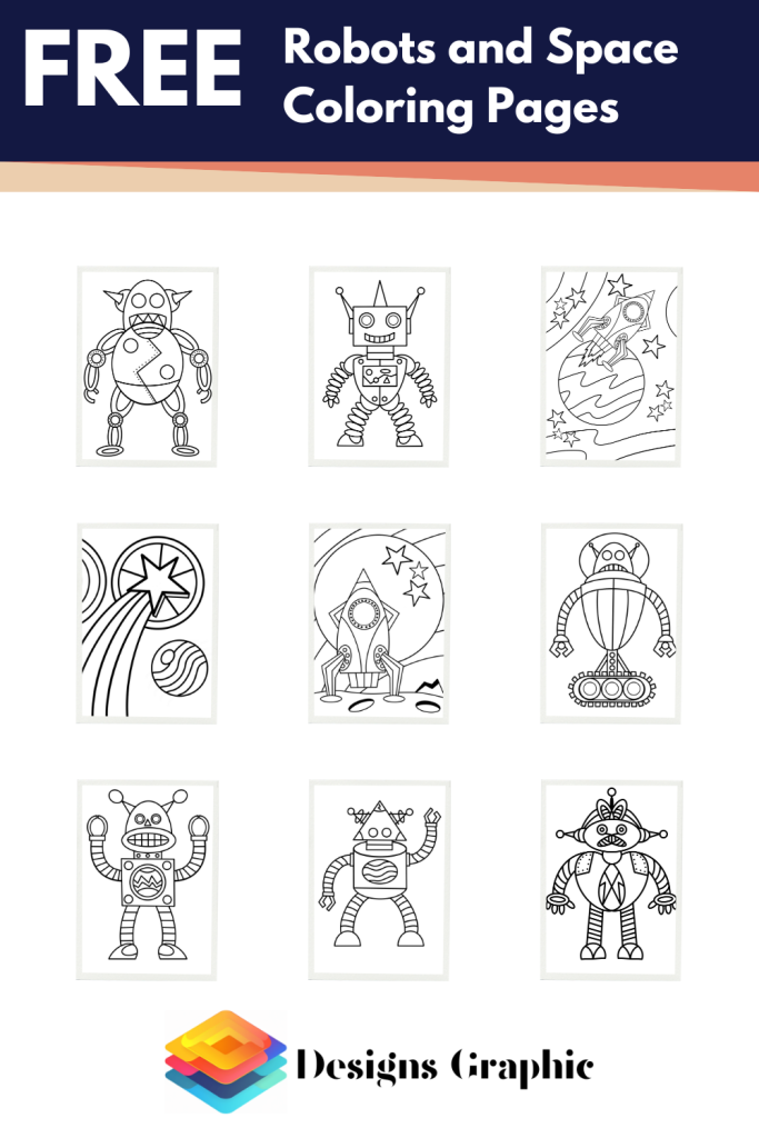 Robots and Space Coloring Pages 1