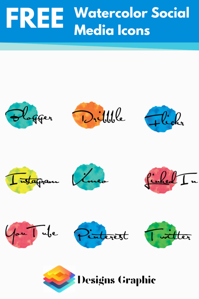 Watercolor Social Media Icons