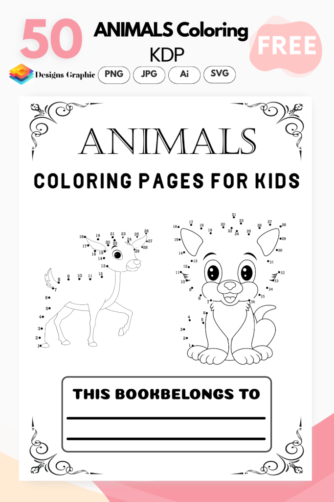 50 Cute Animals Dot to Dot Pages for Kids